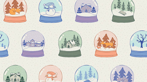 Frost & Fir Snowglobe Scenes fabric by Art Gallery Fabrics