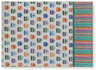 Frost & Fir Snowglobe Scenes burrito pillowcase kit: snowglobe print body, teal mitten flange, rainbow tree stripe cuff